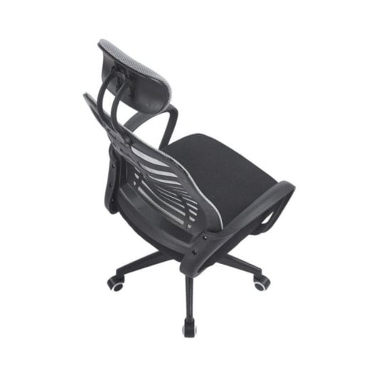 Silla de escritorio Ken ergonómica con reposacabezas regulable y base cromada