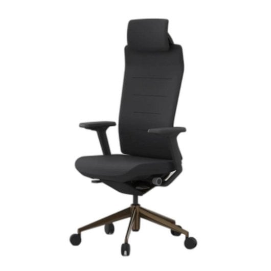 Chaise de bureau ergonomique Actiu Tnk Flex Soul Metal, soutien lombaire, accoudoirs 3D, certification 24h, tissu noir M