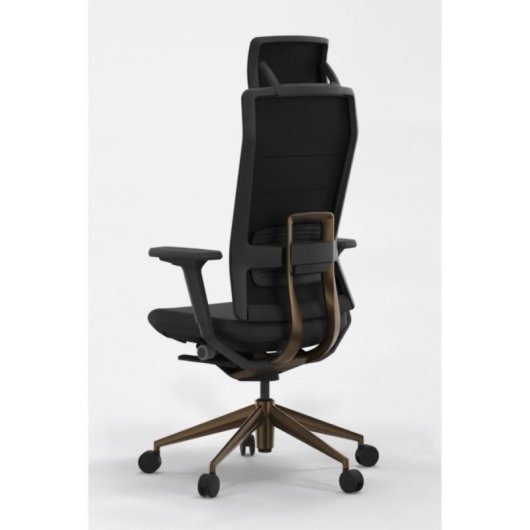 Chaise de bureau ergonomique Actiu Tnk Flex Soul Metal, soutien lombaire, accoudoirs 3D, certification 24h, tissu noir M