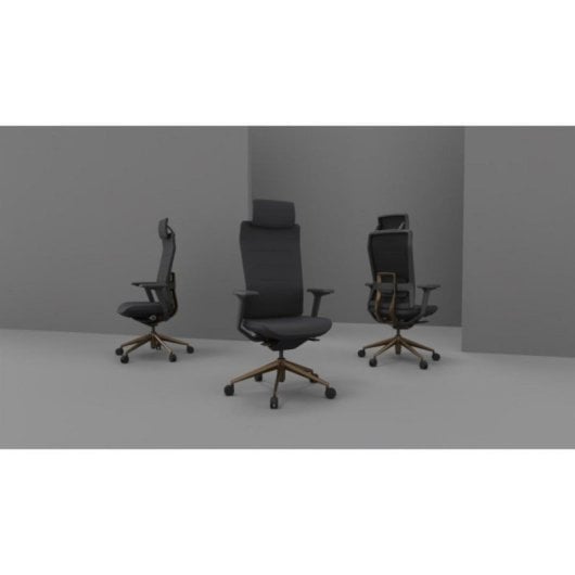 Chaise de bureau ergonomique Actiu Tnk Flex Soul Metal, soutien lombaire, accoudoirs 3D, certification 24h, tissu noir M