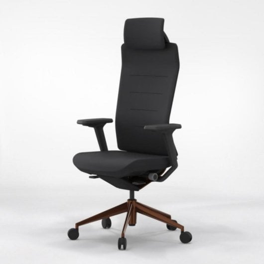 Chaise de bureau ergonomique Actiu Tnk Flex Soul Metal, soutien lombaire, accoudoirs 3D, certification 24h, tissu noir M