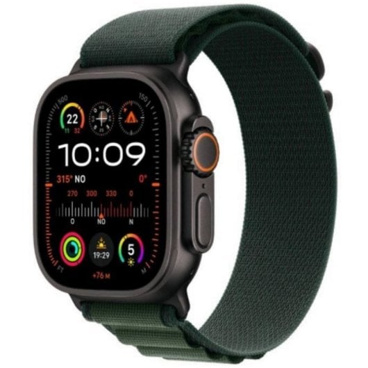 Smartwatch Apple Watch Ultra 2 4G LTE NFC GPS 49mm OLED Nero Correa Verde S Resistenza Acqua IP6X SpO2