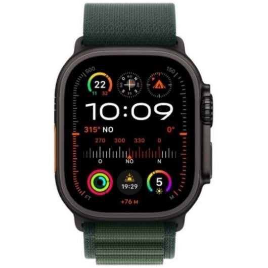 Smartwatch Apple Watch Ultra 2 4G LTE NFC GPS 49mm OLED Nero Correa Verde S Resistenza Acqua IP6X SpO2