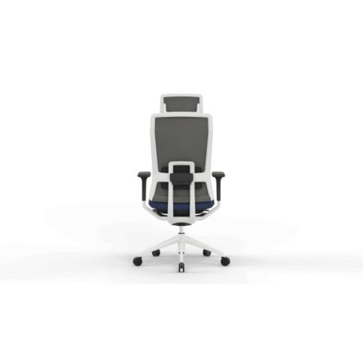 Chaise de bureau Actiu Tnk Flex Blue Yeti dossier mesh H12, assise T89 bleu, 24h, usage intensif, appui-tête, mécanisme synchrone, base aluminium blanc, accoudoirs 3D, référence Z351250ZBT89