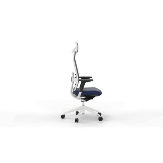 Chaise de bureau Actiu Tnk Flex Blue Yeti dossier mesh H12, assise T89 bleu, 24h, usage intensif, appui-tête, mécanisme synchrone, base aluminium blanc, accoudoirs 3D, référence Z351250ZBT89