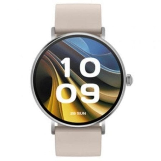Smartwatch SPC Smartee Duo Velvet Bluetooth 41mm AMOLED Plata Correa Blanca y Borgoña IP68 SpO2