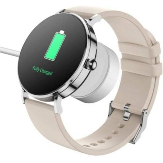 Smartwatch SPC Smartee Duo Velvet Bluetooth 41mm AMOLED Plata Correa Blanca y Borgoña IP68 SpO2