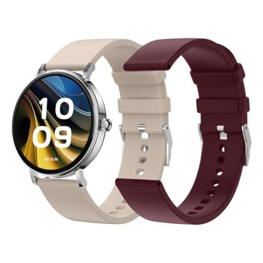SPC Smartee Duo Velvet Bluetooth 41mm AMOLED Argento Cinturini Bianco e Borgogna IP68 SpO2