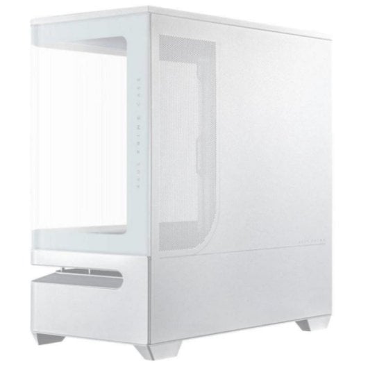 ASUS PRIME AP202 ARGB Boîtier PC Micro ATX/Mini-ITX Blanc avec Panneau en Verre Trempé, ARGB et Filtre Anti-Poussière