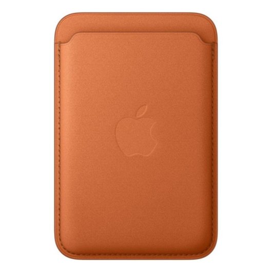 Portefeuille tressé fin avec MagSafe pour iPhone, Orange, Microtwill