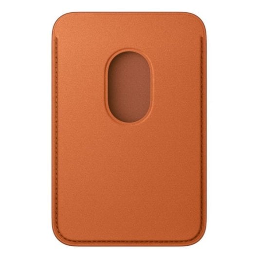 Portefeuille tressé fin avec MagSafe pour iPhone, Orange, Microtwill