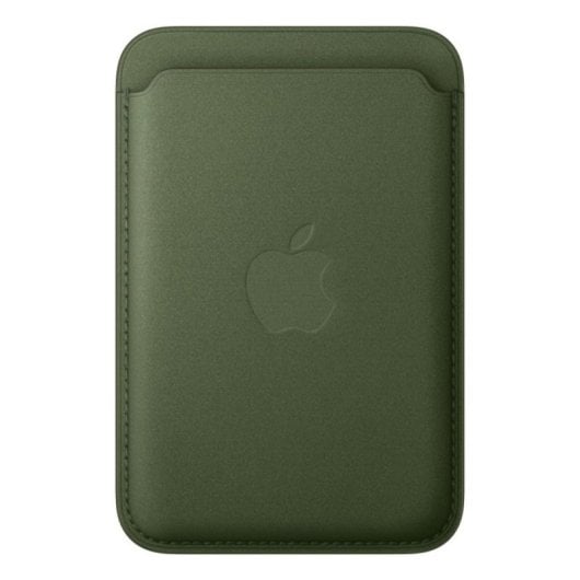 Portafoglio in tessuto intrecciato fine MagSafe Verde per iPhone