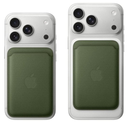 Portafoglio in tessuto intrecciato fine MagSafe Verde per iPhone