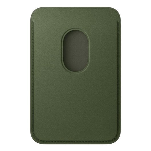 Portafoglio in tessuto intrecciato fine MagSafe Verde per iPhone