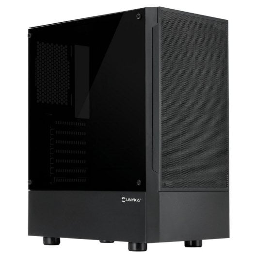 Boîtier ATX UNYKAch Aero C35 avec alimentation 500W, panneau latéral en verre trempé, USB 3.0, Noir