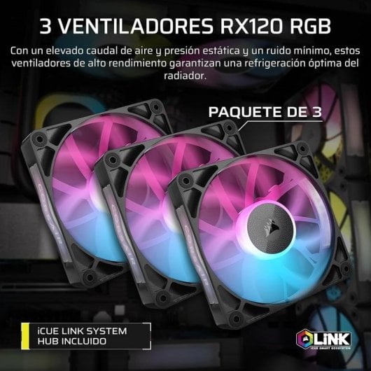 Refrigeración Líquida Corsair iCUE Link XH505i RX360 360mm 3 Ventiladores RGB Depósito Elite