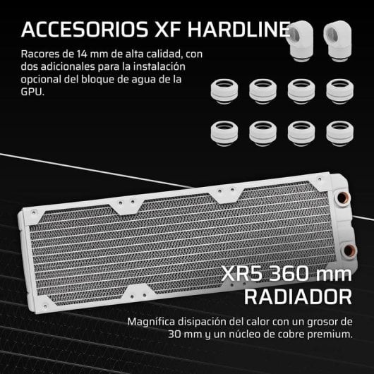 Refrigeração Líquida Corsair iCUE Link XH505i RX360 360mm 3 Ventoinhas RGB Kit Elite Branco