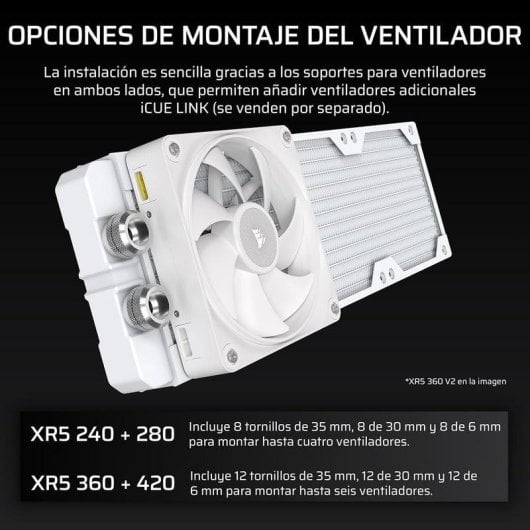Corsair Hydro X Series XR5 240 Radiador para Refrigeração Líquida 240mm iCUE Link Branco