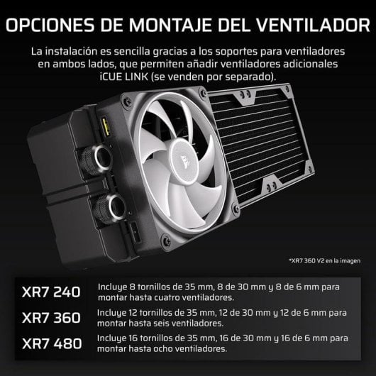 Refrigeración Líquida Corsair Hydro X Series XR7 360mm 3 Ventiladores Placas Protección