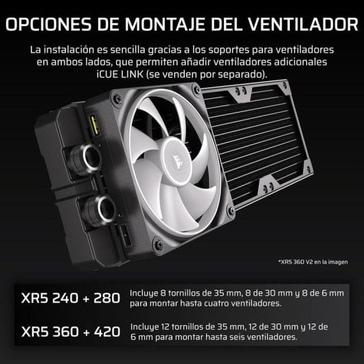 Refrigeración Líquida Corsair Hydro X Series XR5 360mm 3 Ventiladores Compatibilidad iCUE Link