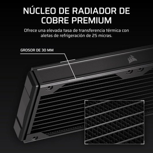 Refrigeración Líquida Corsair Hydro X Series XR5 360mm 3 Ventiladores Compatibilidad iCUE Link