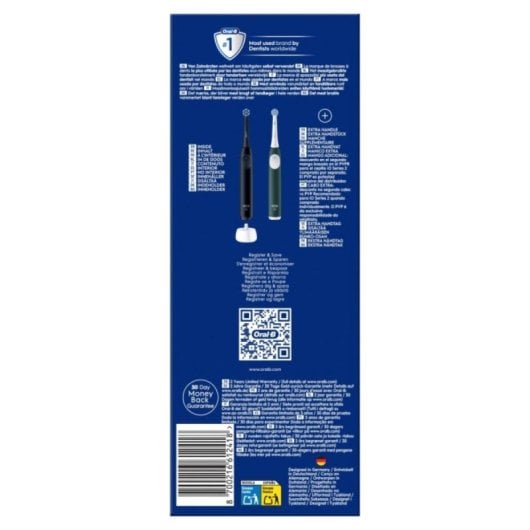 Elektrische Zahnbürste Oral-B iO Series 2 Schwarz Grün Vibrationsbürste 3 Modi 2 Griffstücke 2 Köpfe