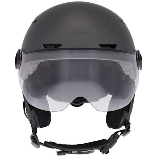 Casque vélo intelligent Gris foncé taille L lumière de frein auto télécommande USB-C 8h IPX4 visière anti-UV