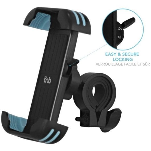 Soporte manillar ABS Smartphone 7" bloqueo anticaída 360° silicona antideslizante negro