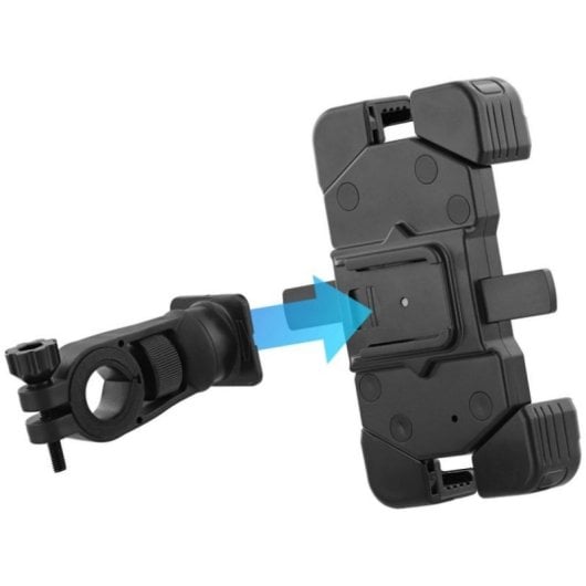 Supporto smartphone universale manubrio bici/scooter ABS 7,2" nero rotazione 360° antishock blocco automatico