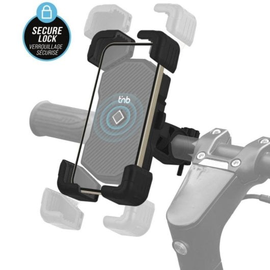 Supporto smartphone universale manubrio bici/scooter ABS 7,2" nero rotazione 360° antishock blocco automatico