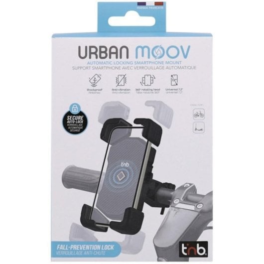 Supporto smartphone universale manubrio bici/scooter ABS 7,2" nero rotazione 360° antishock blocco automatico