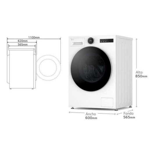 Lavadora carga frontal LG Serie 700 F4X7009TWS 9 kg 1350 rpm clase A Wi-Fi IA blanca