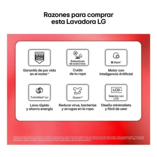 Lavadora carga frontal LG Serie 700 F4X7009TWS 9 kg 1350 rpm clase A Wi-Fi IA blanca