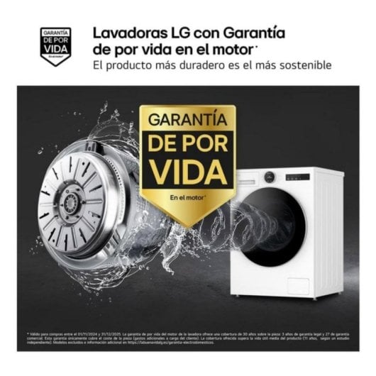 Lavadora LG F4X7009TWS 9 kg Carga Frontal 1400 rpm A Blanca Wi-Fi Steam TurboWash AI DD