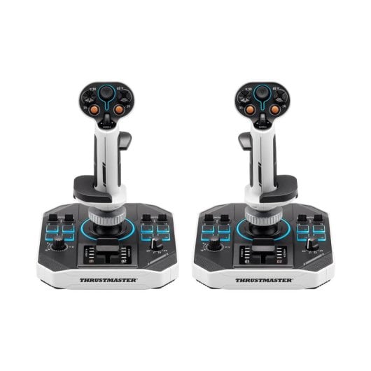 Joystick Thrustmaster Sol-R 2 HOSAS Space Sim Duo PC 88 bottoni 6 assi con LED USB tipo C Nero Bianco