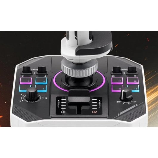 Joystick Thrustmaster Sol-R 2 HOSAS Space Sim Duo PC 88 bottoni 6 assi con LED USB tipo C Nero Bianco