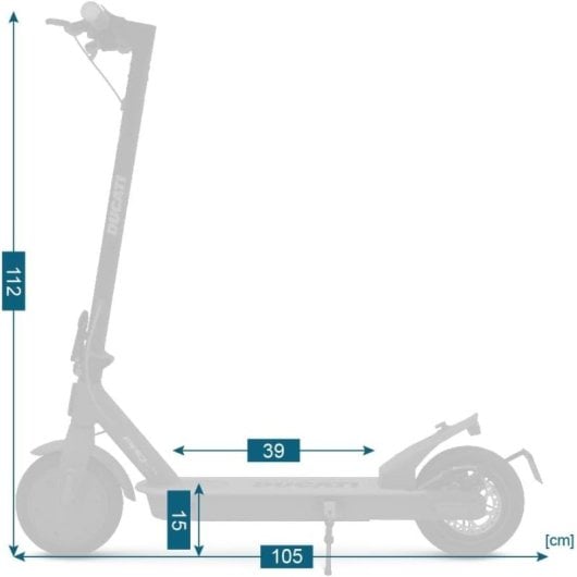 Patinete eléctrico Ducati 25 km/h 30 km de autonomía 350 W plegable con pantalla LED y Bluetooth