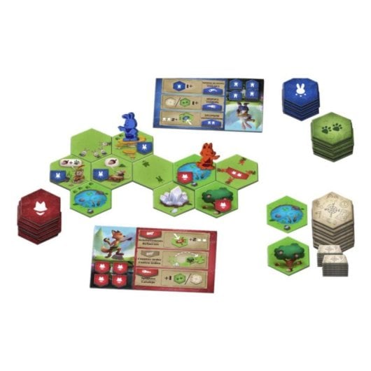 Juego de cartas Misty Valley 2 jugadores multicolor, tablero y fichas de expansión
