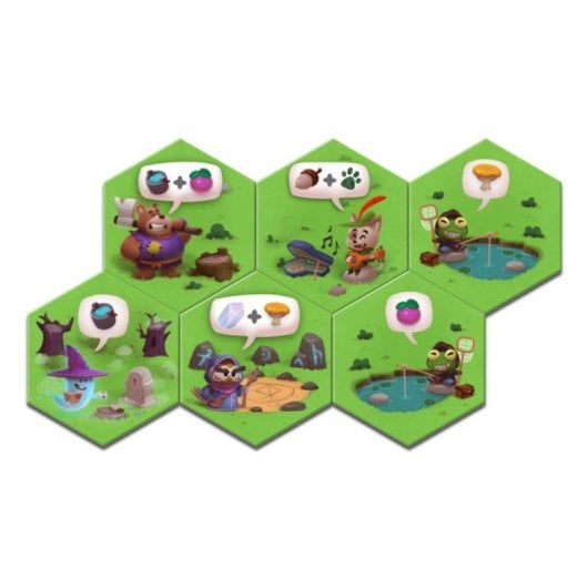 Juego de cartas Misty Valley 2 jugadores multicolor, tablero y fichas de expansión