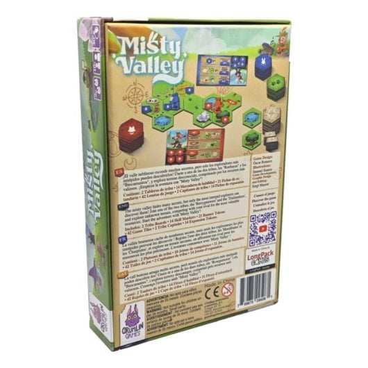 Juego de cartas Misty Valley 2 jugadores multicolor, tablero y fichas de expansión