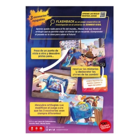 Juego de Cartas Flashback Zombie Kidz Cooperativo Lógico 130 Cartas Español 2-4 Jugadores