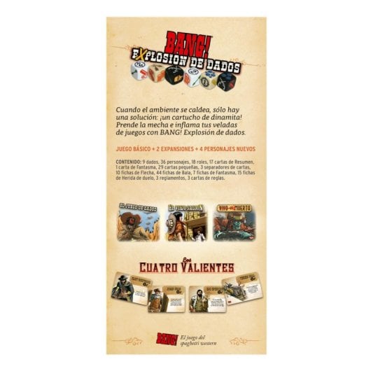 Juego de mesa Bang! Explosión de dados Estrategia Multicolor 3-8 jugadores Español