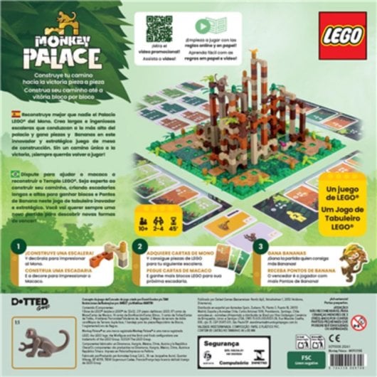 Jogo de Cartas Monkey Palace Lógico Multiplayer para 2-4 Jogadores 45-60min 10+ Anos