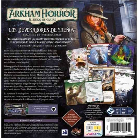 Juego de cartas Arkham Horror Los devoradores de sueños expansión investigadores multicolor 195 cartas