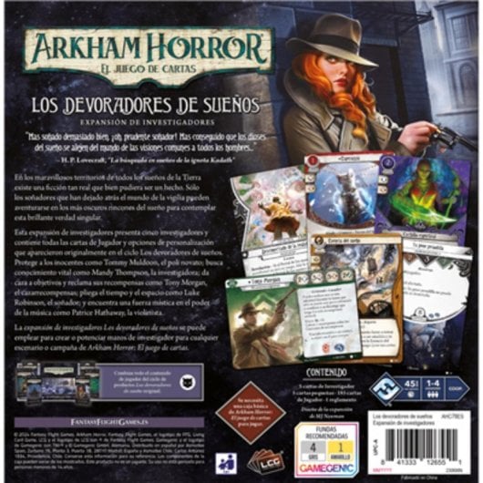 Juego de cartas Arkham Horror Los devoradores de sueños expansión investigadores multicolor 195 cartas