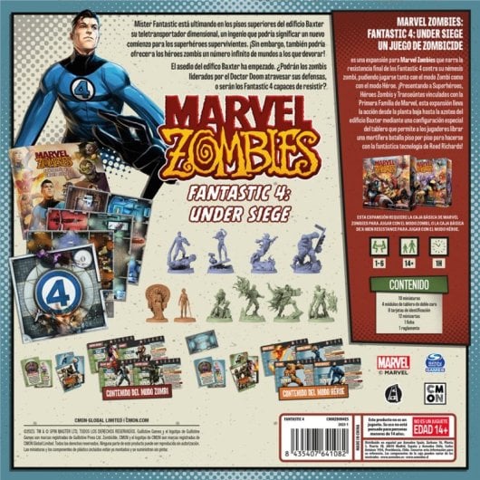 Marvel Zombies Fantastic 4 Under Siege Expansion Juego de Cartas Interpretación de Roles Español