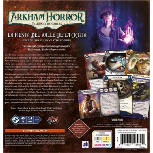 Juego de cartas La fiesta del Valle de la Cicuta expansión investigadores 239 cartas multicolor caja