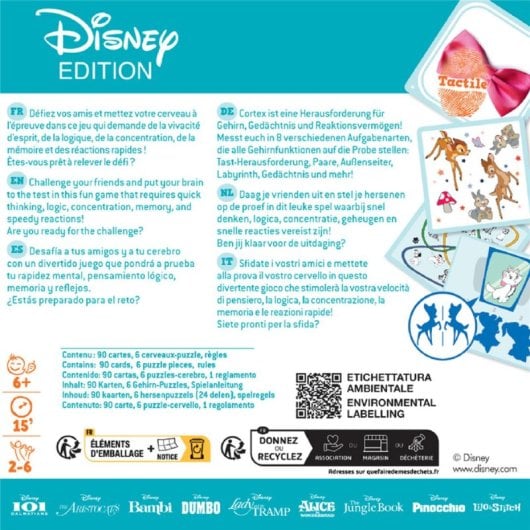 Juego de cartas Cortex Kids Disney Edition multicolor 2-6 jugadores 90 cartas