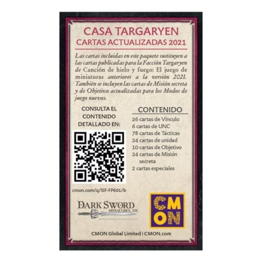 CHYF Pack de facción Targaryen 170 cartas Juego de mesa Estrategia español