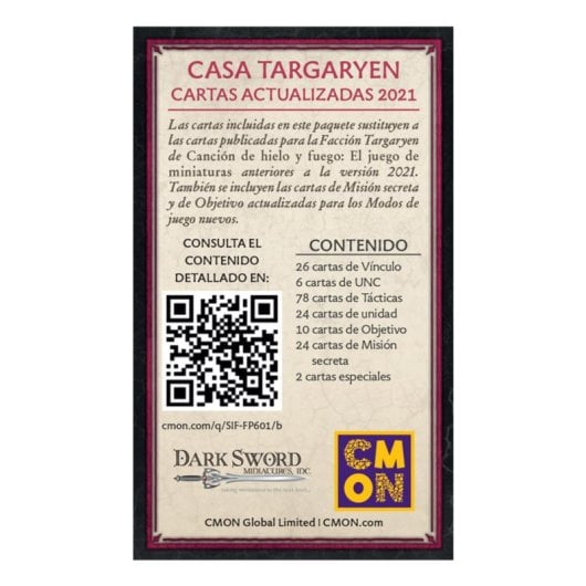 CHYF Pack de facción Targaryen 170 cartas Juego de mesa Estrategia español